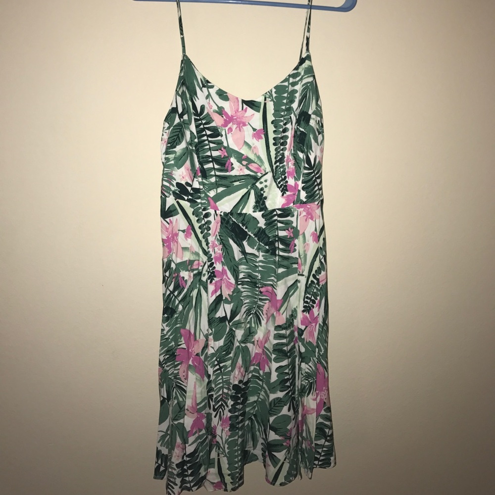 Old Navy Palm Leaf A-line Dress- size Large